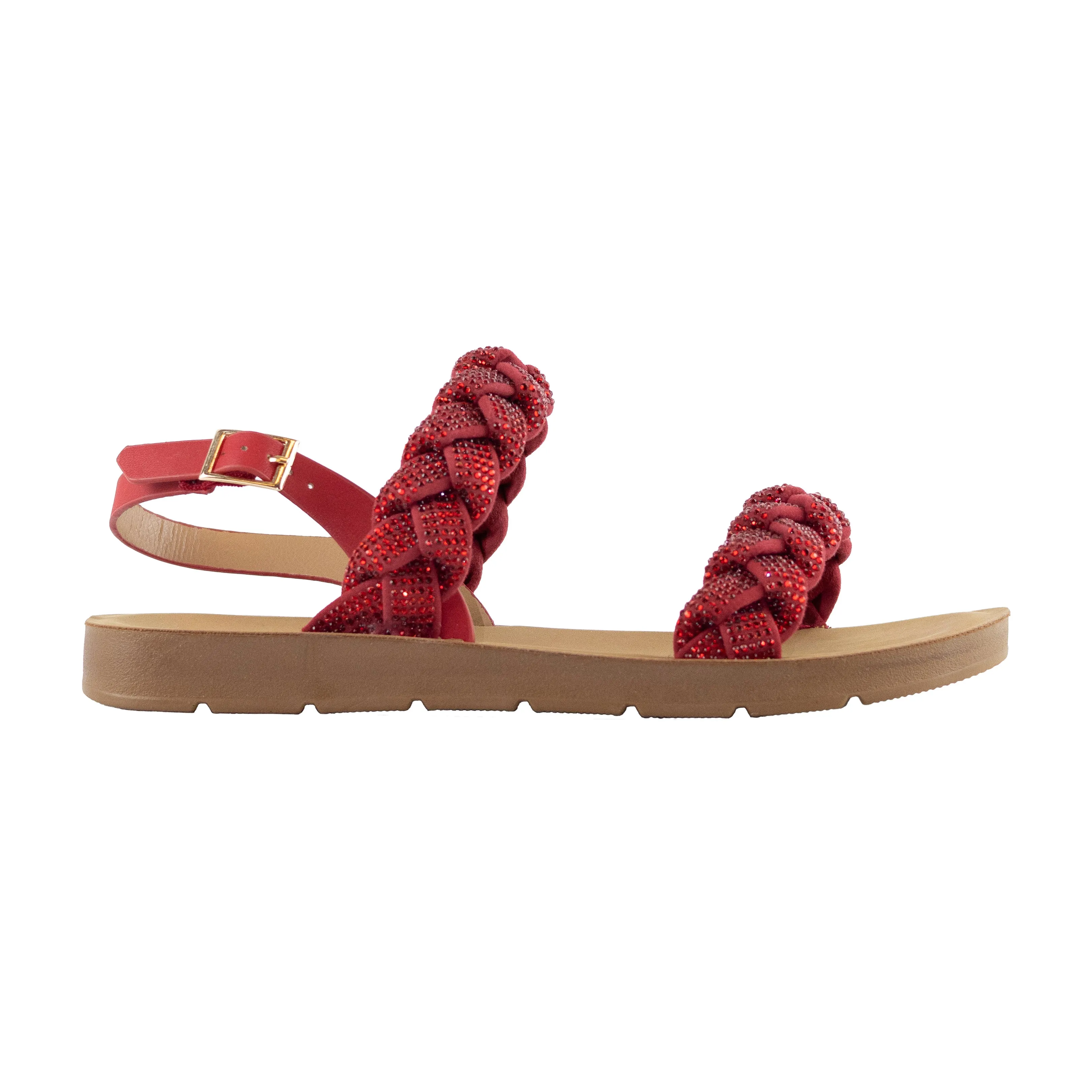Stellar - Wide Fit Embellished Braided Straps Platform Sandals, Comfort Sole, Trendy Summer Footwear, Supportive Design, Perfect for All-Day Wear