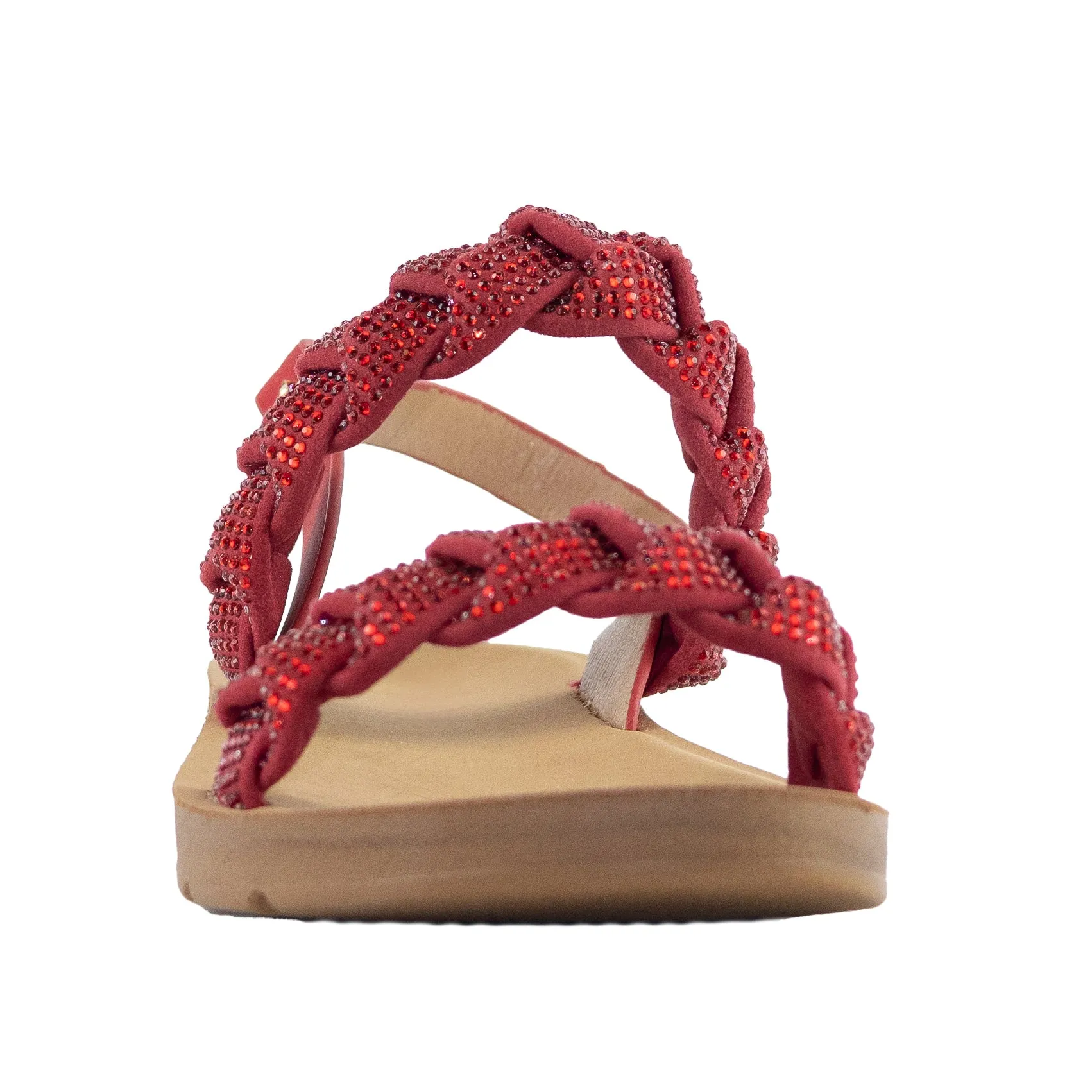 Stellar - Wide Fit Embellished Braided Straps Platform Sandals, Comfort Sole, Trendy Summer Footwear, Supportive Design, Perfect for All-Day Wear
