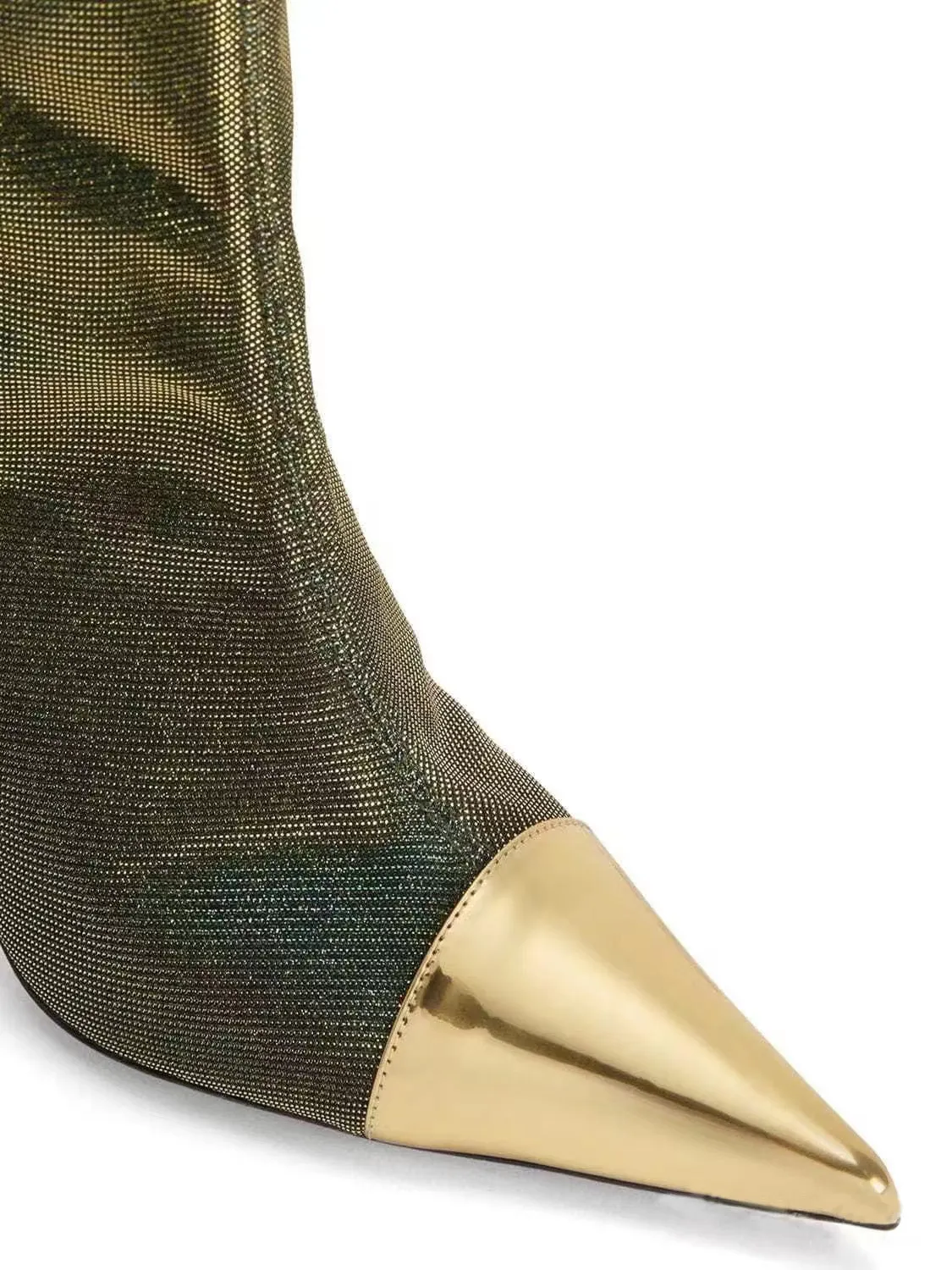 Velvet Patchwork Pointed Toe Stiletto Boots