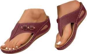 Women's Platform Wedge Flip Flops 2025 Summer Casual Fashionable Hollow Out Walking Wide Width Slides Comfortable Backless Mules Adjustable Slide Walking Shoes with Arch Support